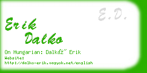 erik dalko business card